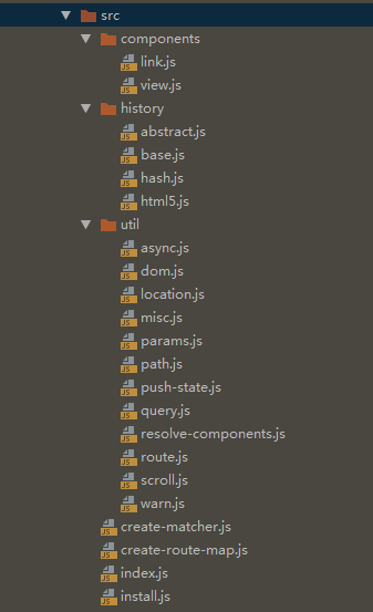 vue-router 项目src源码目录结构